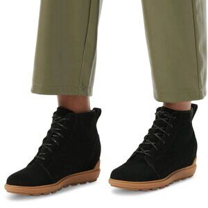 NEW Sorel Evie II Lace Wedge Boots - Waterproof, Suede black For Women 1025 5s3